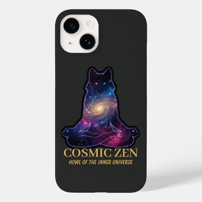Coques Case-Mate iPhone Cosmic Zen Wolf – Meditating Galaxy Spirit Animal  (Verso)