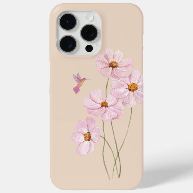 Coques Case-Mate iPhone Cosmos colibris et roses (Verso)
