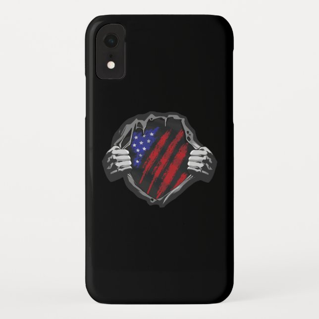 Coques Case-Mate iPhone Costume de super-héros USA Drapeau (Dos)