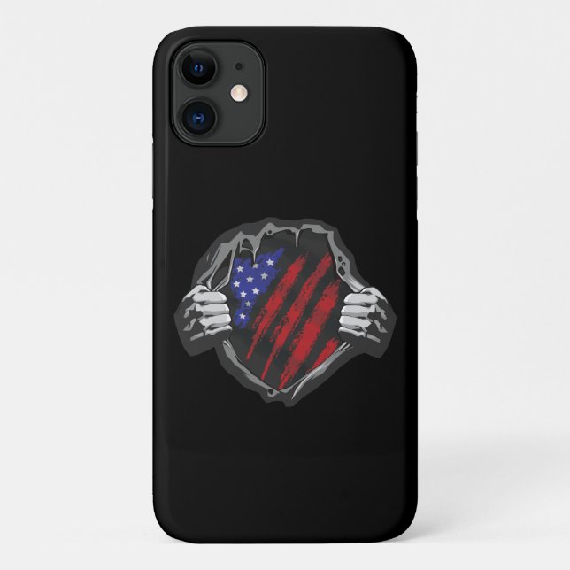 Coques Case-Mate iPhone Costume de super-héros USA Drapeau (Dos)