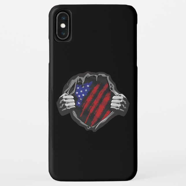 Coques Case-Mate iPhone Costume de super-héros USA Drapeau (Dos)