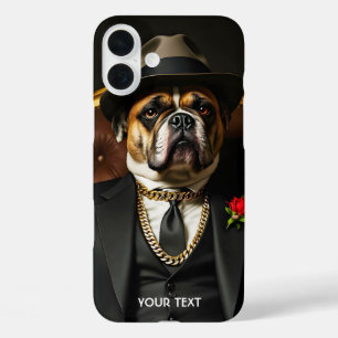 Coque Pour iPhone 16 Plus Costume noir Imaginaire mignon chien