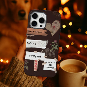 Coque iPhone 16 Pro Max Cosy Beige Vintage Beige Brown Citation d'amour