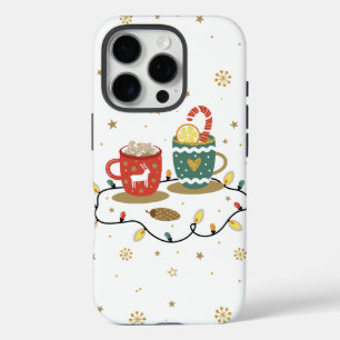 Coque iPhone 16 Pro Cosy café de Noël Or Cosy