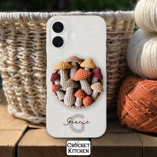 Coque Pour iPhone 16 Cosy Cottagecore Crochet Champignons Nom du panier