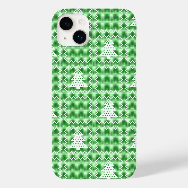 Coques Case-Mate iPhone Cosy sapin de Noël affreux pull à damiers motif (Verso)