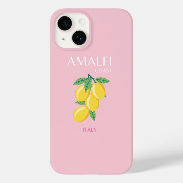 Coques Case-Mate iPhone Côte d'Amalfi, Art Preppy, Rose, Voyage (Verso)