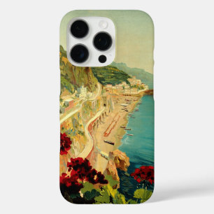 Coques iPhone 16 Pro Côte italienne d'Amalfi, Poster Vintage voyage Ita
