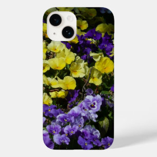 Coque Pour iPhone 14 Coteau de panneaux violets et jaunes