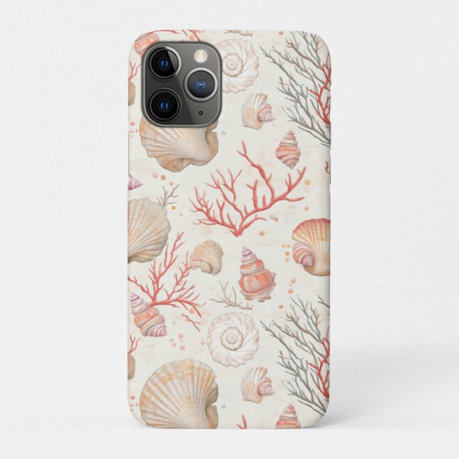 Coques Case-Mate iPhone Côtière rustique - Coquillages, Starfish, Reef (16 (Dos)