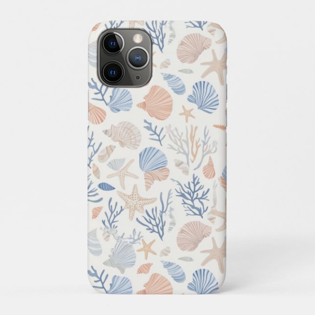 Coques Case-Mate iPhone Côtière rustique - Coquillages, Starfish, Reef (34 (Dos)