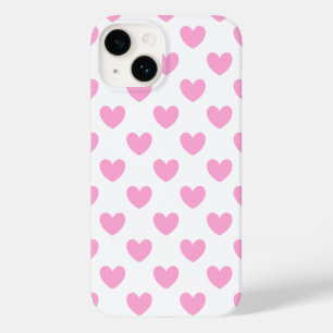 Coque Case-Mate iPhone Coton Candy Pink coeurs sur blanc