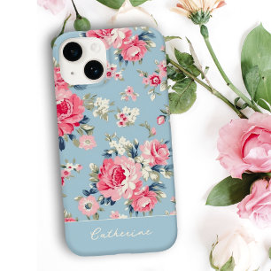 Coque Case-Mate iPhone Cottage personnalisé Roses roses sur Arrière - pla