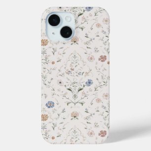 Coque Case-Mate iPhone Cottagecore Beige Fantaisiste Floral Aquarelle