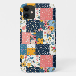 Case-Mate iPhone Case Cottagecore Floral Patchwork Rose Navy