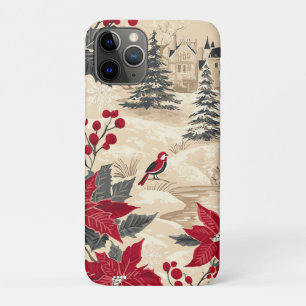 Case-Mate iPhone Case Cottagecore Noël Manoir Poinsettia Rouge Crème