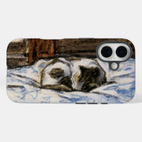 Couchage de chat sur un lit
