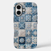 Couche de flocons de neige bleu et blanc