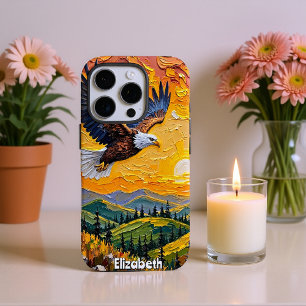 Coque iPhone 16 Pro Coucher de soleil d'aigle sur les collines
