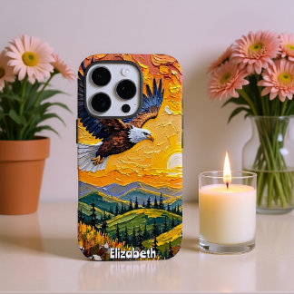 Coque iPhone 16 Pro Coucher de soleil d'aigle sur les collines