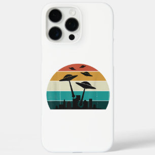 Coque iPhone 16 Pro Max Coucher de soleil d'attaque UFO rétro - Sauc volan