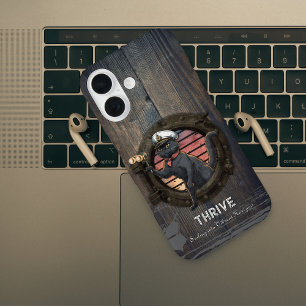 Coque Pour iPhone 16 Coucher de soleil de chat noir : un voyage pour le