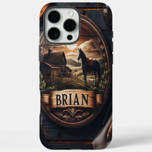 Coque iPhone 16 Pro Max Coucher de soleil de la ferme de Brian