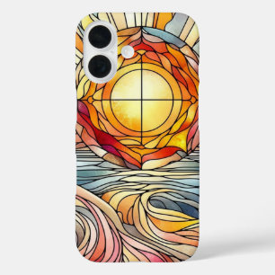 Coque Pour iPhone 16 Coucher De Soleil De Motif En Verre Sur L'Océan