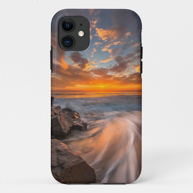 Coques Case-Mate iPhone Coucher de soleil depuis la plage de Tamarach (Dos)
