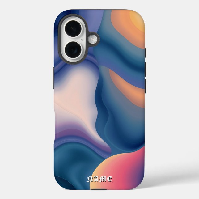 Coques Case-Mate iPhone Coucher de soleil d'onde fluide Abstrait (Verso)