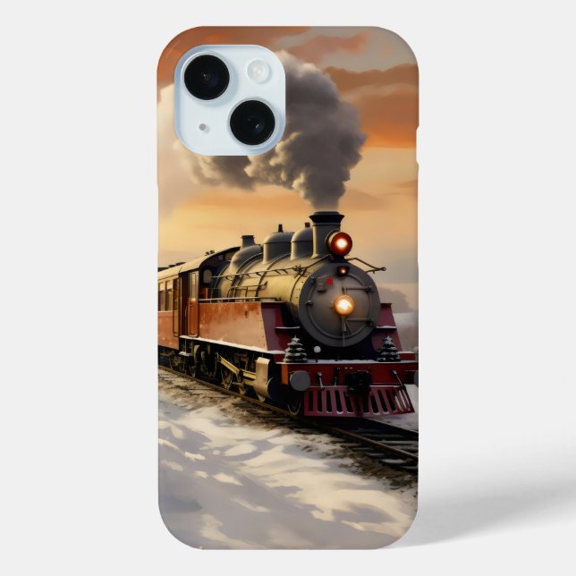 Coques Case-Mate iPhone Coucher de soleil en hiver et train (Verso)