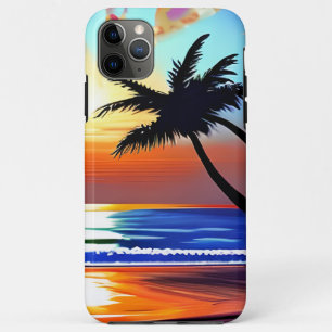 Case-Mate iPhone Case Coucher de soleil et silhouettes de palmiers Vague