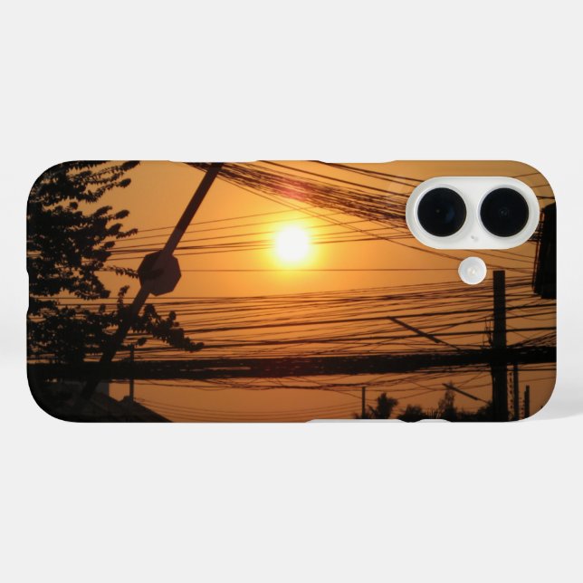 Coques Case-Mate iPhone Coucher de soleil filaire ... Krung Thep, Thaïland (Verso (horizontal))