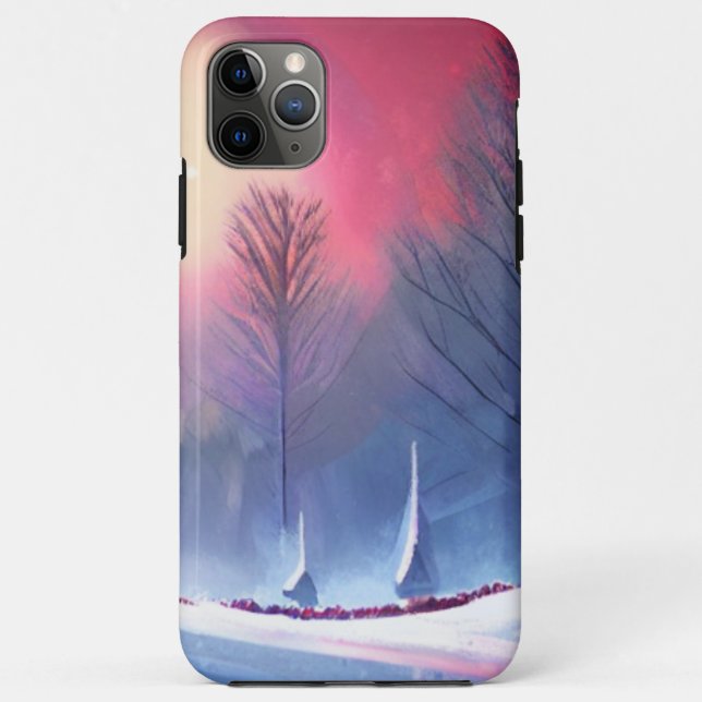 Coques Case-Mate iPhone Coucher de soleil hivernal avec arbres couverts de (Dos)