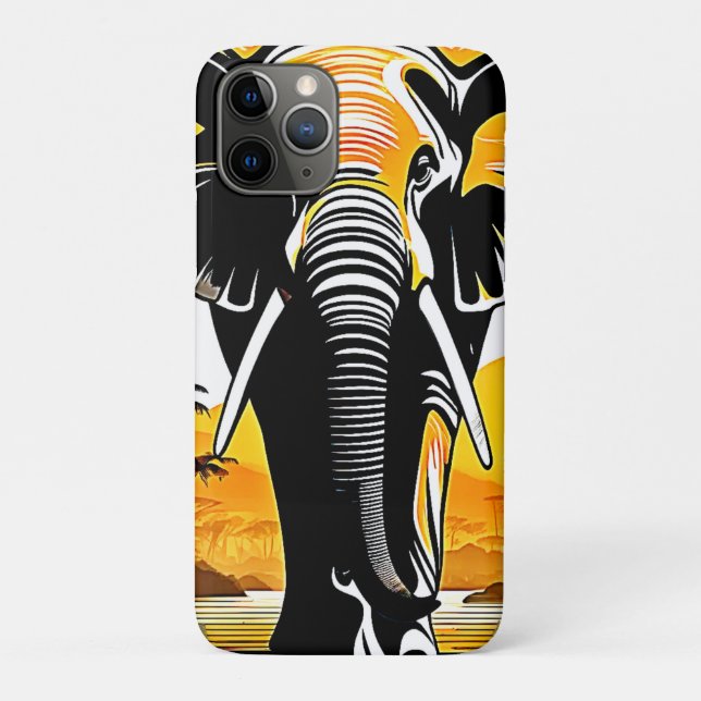 Coques Case-Mate iPhone Coucher de soleil majestueux d'éléphant (Dos)