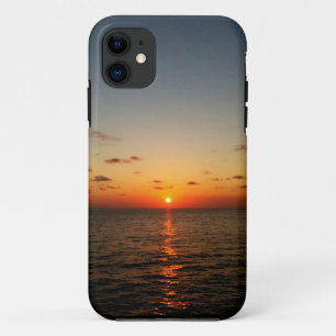 Coque iPhone 11 coucher de soleil océanique magnifique jaune orang