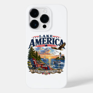 Coque Case-Mate iPhone Coucher de soleil patriotique aigle américain sur