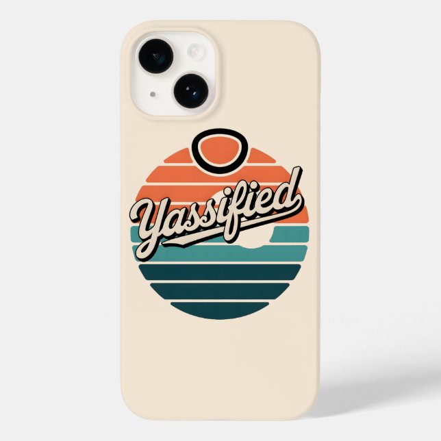 Coques Case-Mate iPhone Coucher de soleil rétro yassifié (Verso)