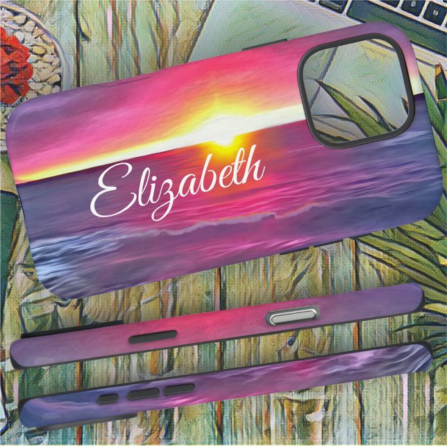 Coques Case-Mate iPhone Coucher de soleil rose Malecon 0911 (Créateur téléchargé)