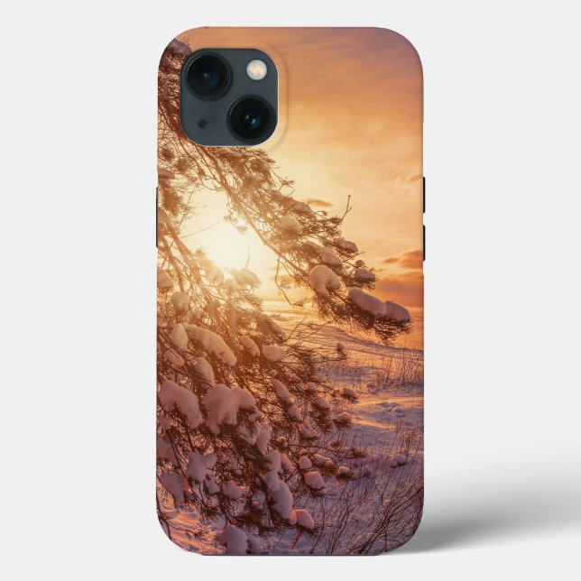 Coques Case-Mate iPhone Coucher de soleil sur la mer et le pin (Verso)
