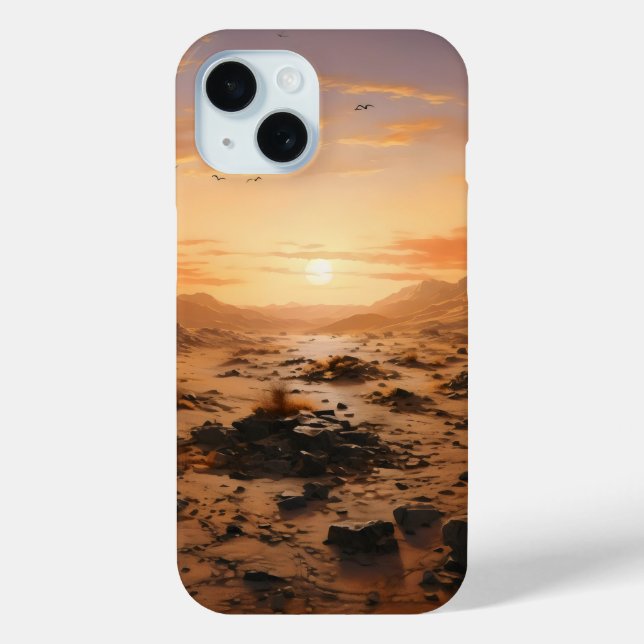 Coques Case-Mate iPhone coucher de soleil sur le désert (Verso)