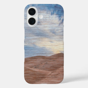 Coque Pour iPhone 16 Coucher de soleil sur les dunes de sable sur photo
