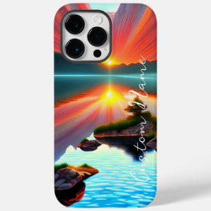 Coque Case-Mate iPhone Coucher de soleil sur l'île tropicale au-dessus de