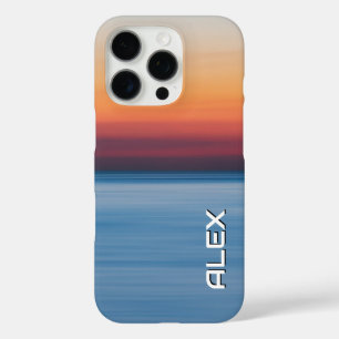 Coque iPhone 16 Pro Coucher de soleil sur l'océan calme - mer sombre e