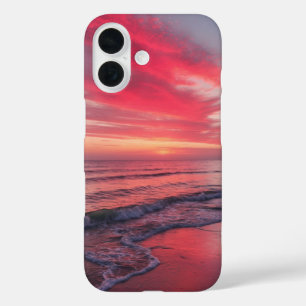 Coque Pour iPhone 16 Coucher de soleil sur l'océan, Vibe sur la plage,