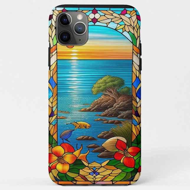 Coques Case-Mate iPhone Coucher de soleil sur un rivage rocheux (Dos)