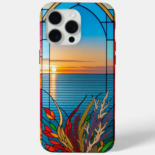 Coques Case-Mate iPhone Coucher de soleil sur un rivage rocheux (Verso)
