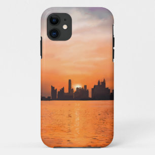 Case-Mate iPhone Case Coucher de soleil sur une ville côtière - aquarell