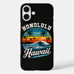 Coque Pour iPhone 16 Plus Coucher de soleil surf Honolulu Hawaï