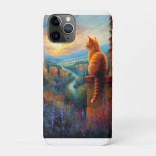 Case-Mate iPhone Case Coucher de soleil toscan avec un chat roux